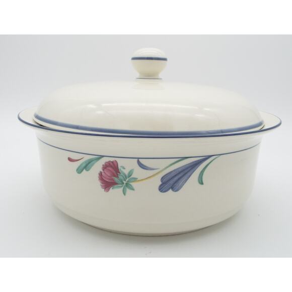 Lenox Casserole Dish with Lid Poppies on Blue - Picture 1 of 7